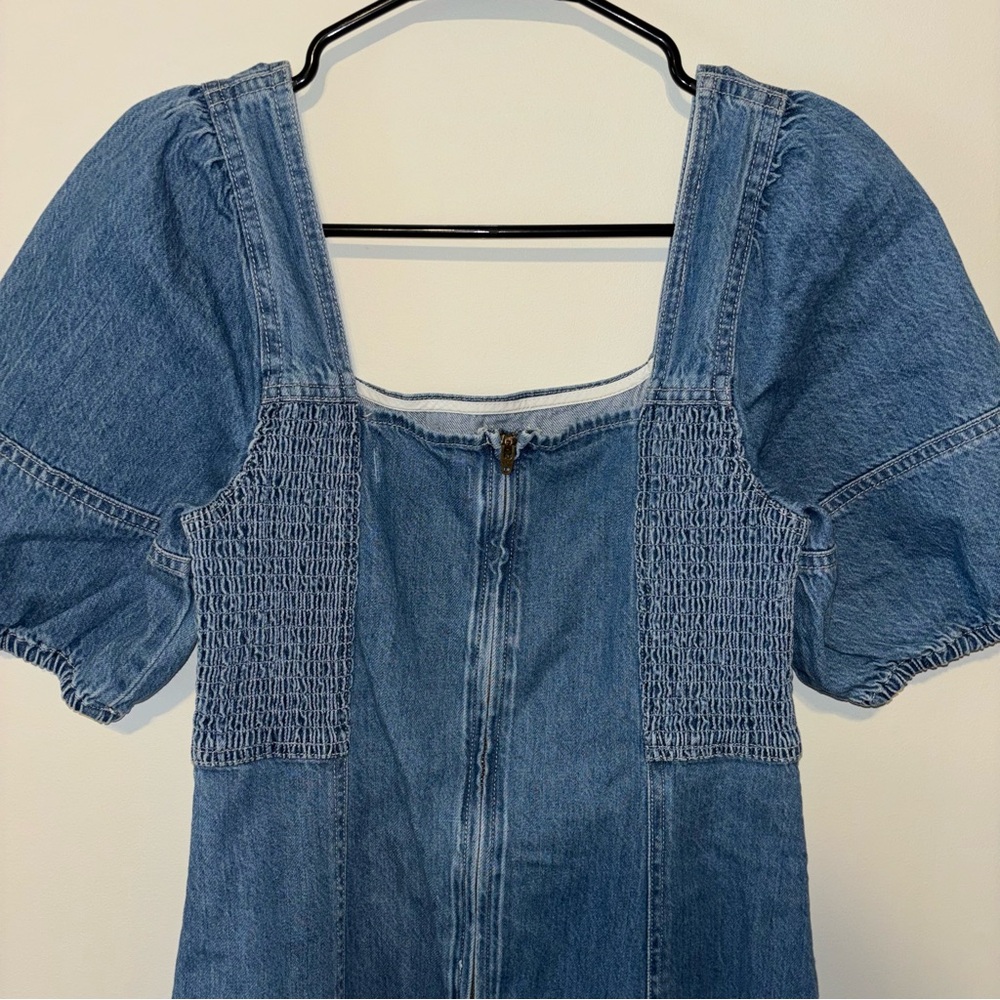 Madewell Maisie Mini Dress Square-Neck Denim Fennwood Wash Size 2 - Picture 9 of 12
